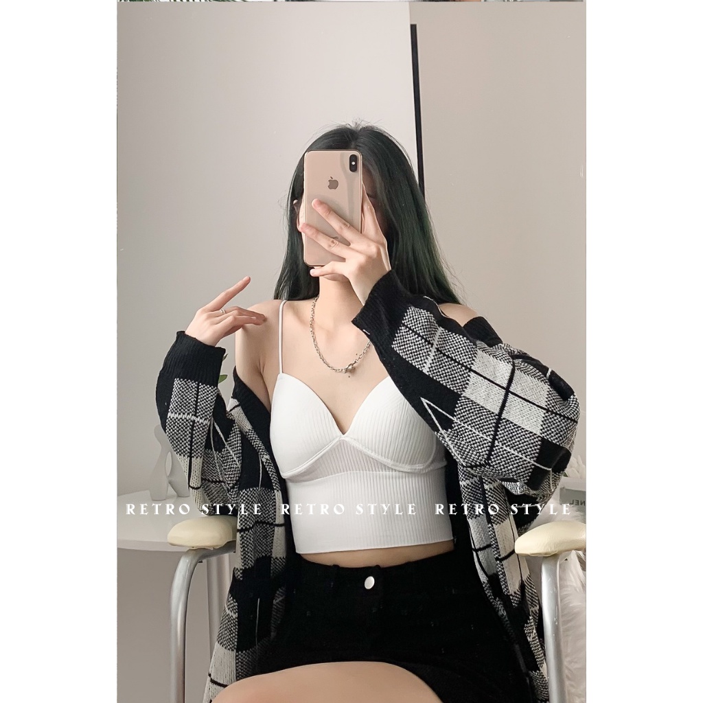 Áo Bra Cotton Gân Tăm Co Dãn Đệm Mút Nâng Ngực Quyến Rũ Aobra1254/P7