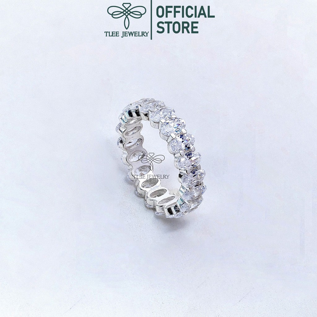 Nhẫn bạc nữ Tlee, Nhẫn đá elip sang trọng -TleeJewelry