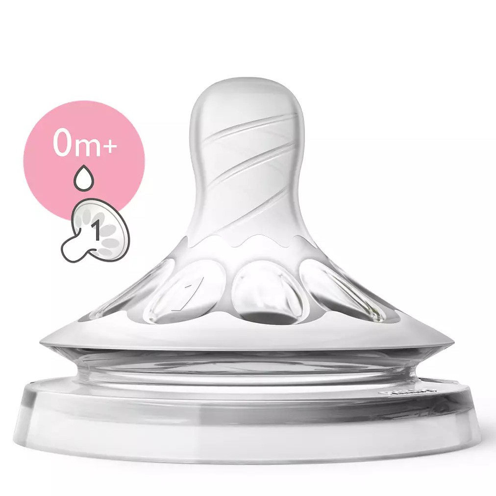 Bộ 2 núm ti silicone Philips Avent Natural cho trẻ