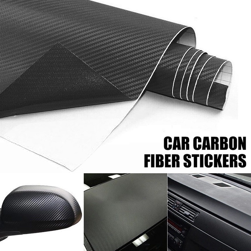 Băng dính xe hơi vinyl sợi carbon 3D chống nước màu đen trang trí đa năng