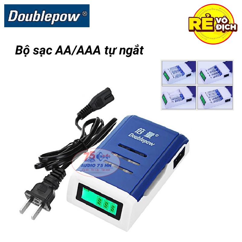 {Chính hãng} Bộ Sạc Pin AA, AAA K209 Doublepow tự ngắt khi đầy Tốc Độ Cao Hiển Thị Màn Hình LCD