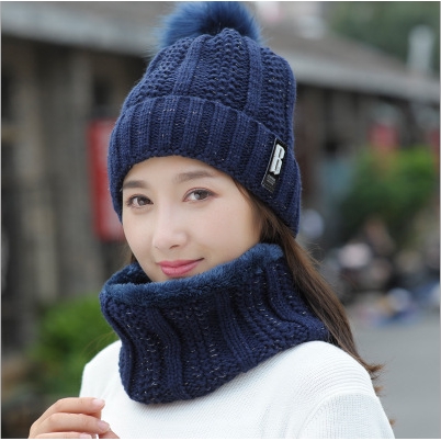 Bộ mũ len trùm đầu kèm khăn choàng cổ giữ ấm hiệu quả hợp thời trang cho cả nam và nữ