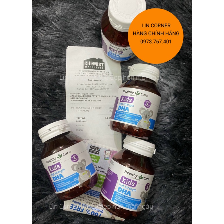[Hàng chuẩn Úc, đủ bill] DHA Healthycare cho bé - Bổ sung DHA cho bé- Lọ 60 viên
