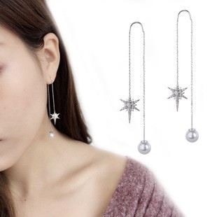 Khuyên tai bạc băng lệ thiết kế sáng tạo đẹp thời trang sang trọng phong cách cá tính bông tai Hàn quốc dễ thương