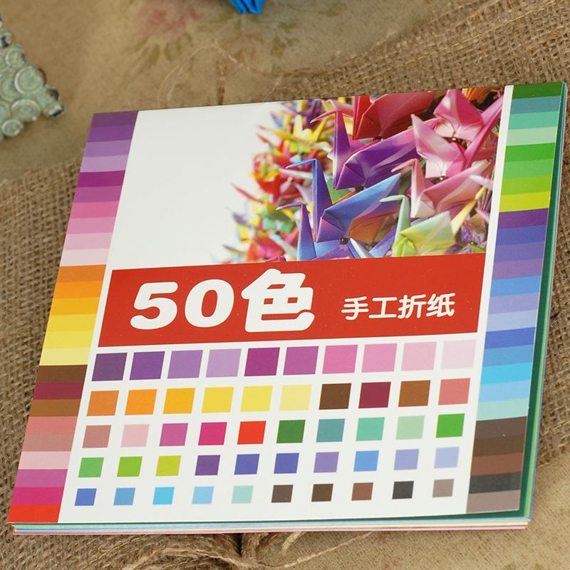 Giấy Xếp Origami Hình Vuông Màu Sắc 50 Màu Cho Bé