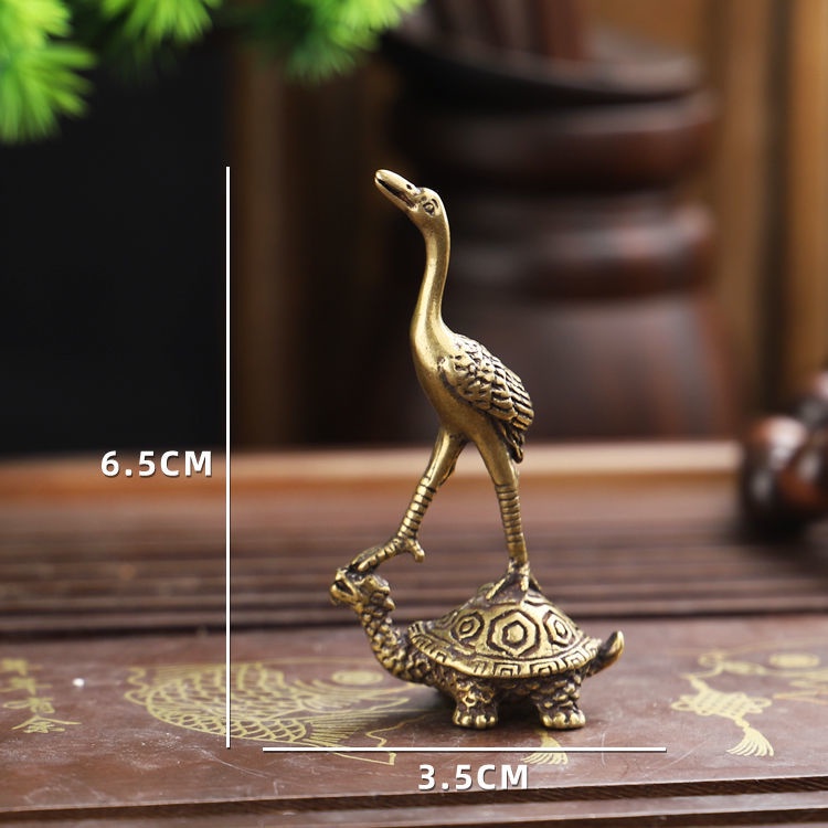 Giá Đỡ Trầm Hương Bằng Đồng Nguyên Chất Có Tay Cầm Hình Chú Rùa / Chim Hạc Phong Cách Cổ Điển