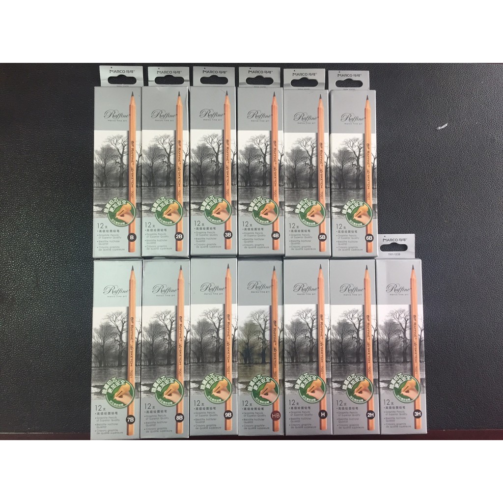 Bút chì Macro B, 2B, 3B, 4B, 5B, 6B ,7B, 8B, 9B, HB, H, 2H, 3H