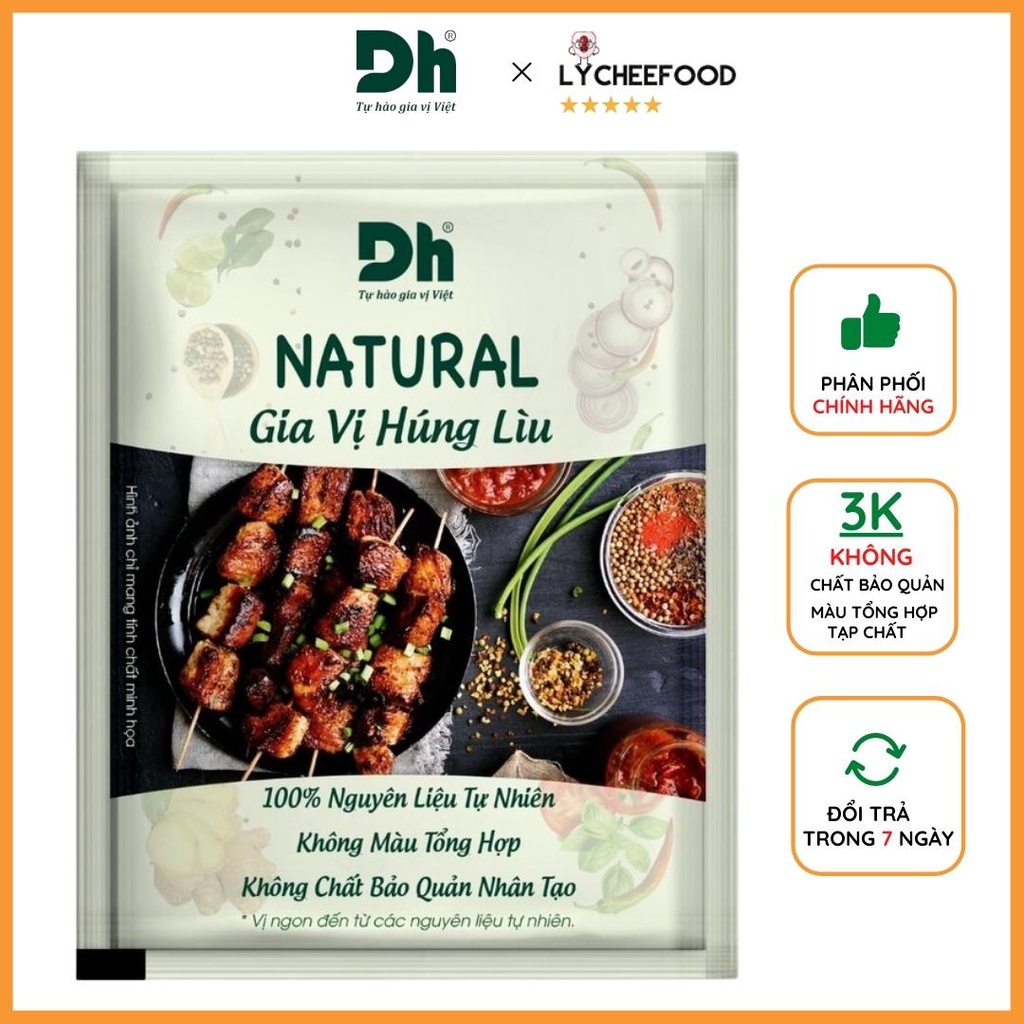 Gia vị húng lìu Natural DH Foods nêm sẵn thành phần tự nhiên gói 10gr - Chính Hãng