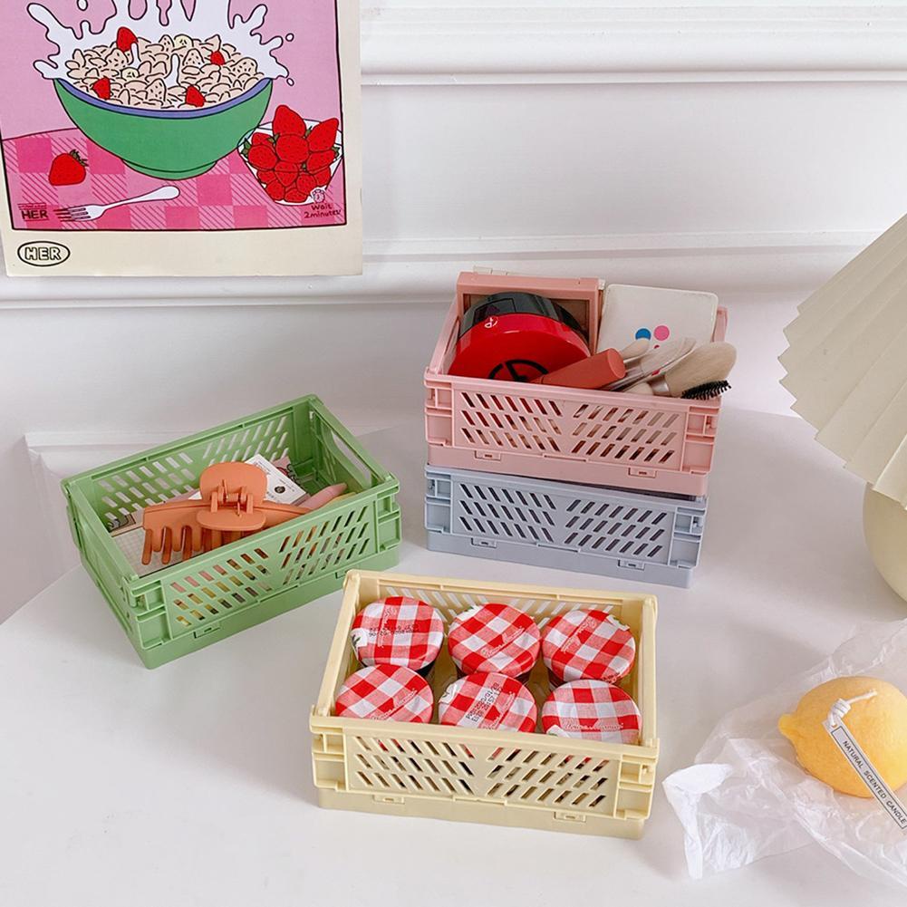 Giỏ Nhựa Mini Đựng Đồ Gấp Gọn Kiểu Hàn Quốc G2R2