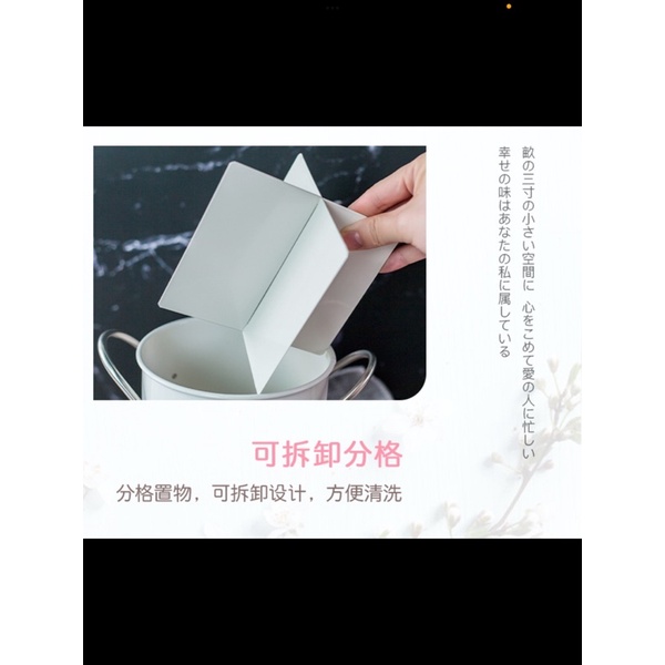Ống dụng cụ bếp/hoạ cụ/đồ makeup 4 ngăn màu pastel, quay tiktok youtube siêu hot Hàn Quốc, E.K HOME And LIVING
