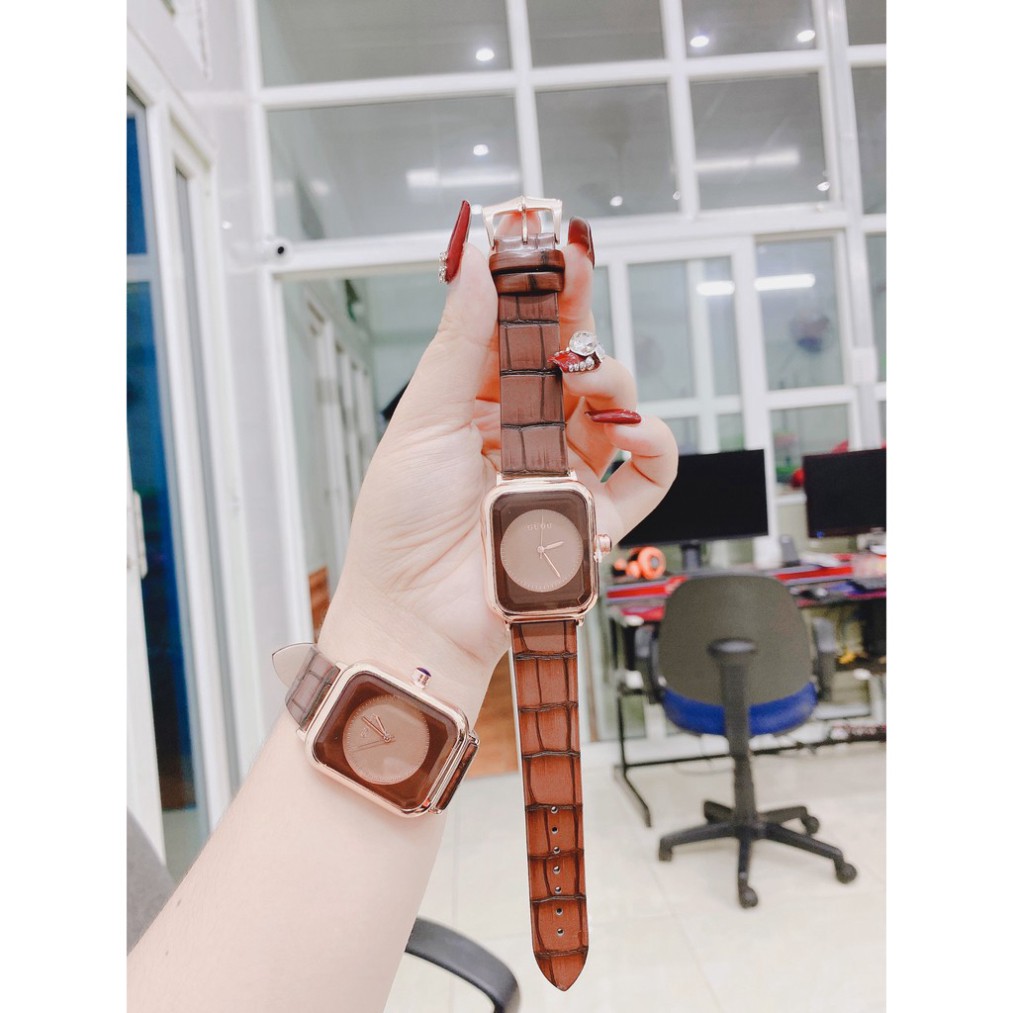 Đồng hồ nữ mặt chữ nhật G.u.o.u dây da siêu xinh , da siêu mêm , siêu bền hợp thời trang - donghoket - GCNN-ketstore | BigBuy360 - bigbuy360.vn