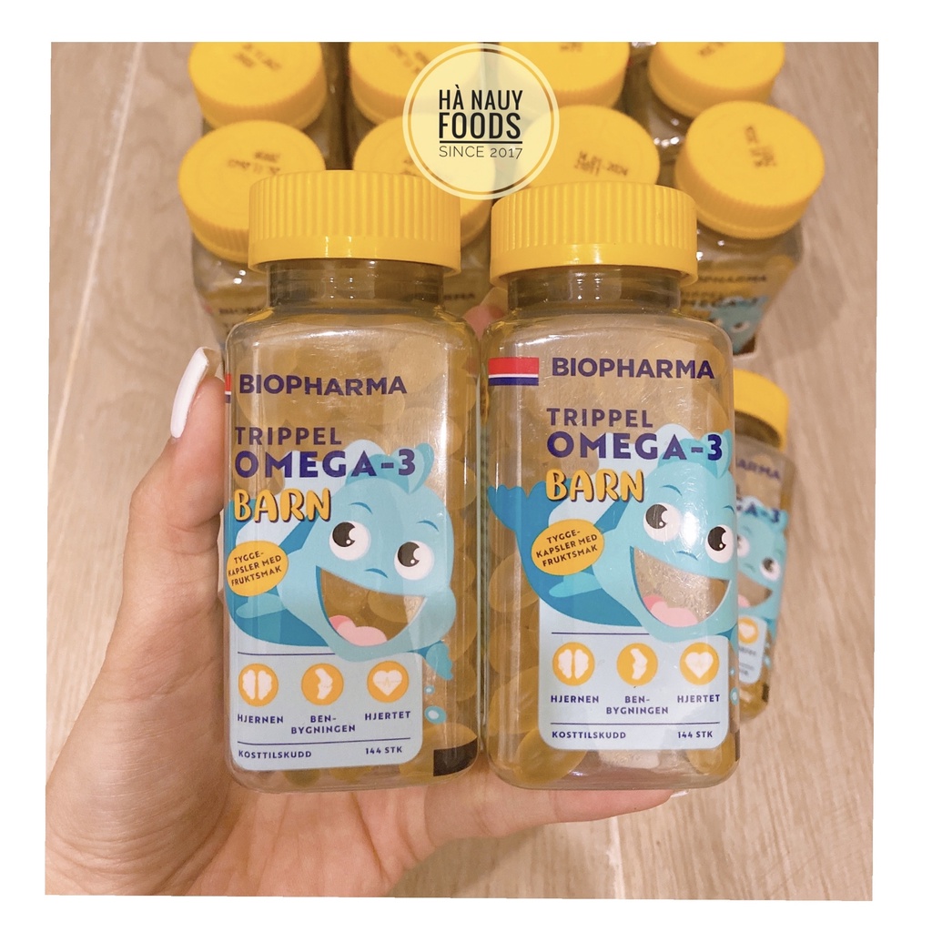 Viên Nhai Dầu cá cho bé DHA Omega-3 BIOPHARMA TRIPPEL BARN cho bé 144 viên -