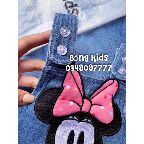 Yếm Váy Bé Gái Minnie Denim Xanh Mài PR