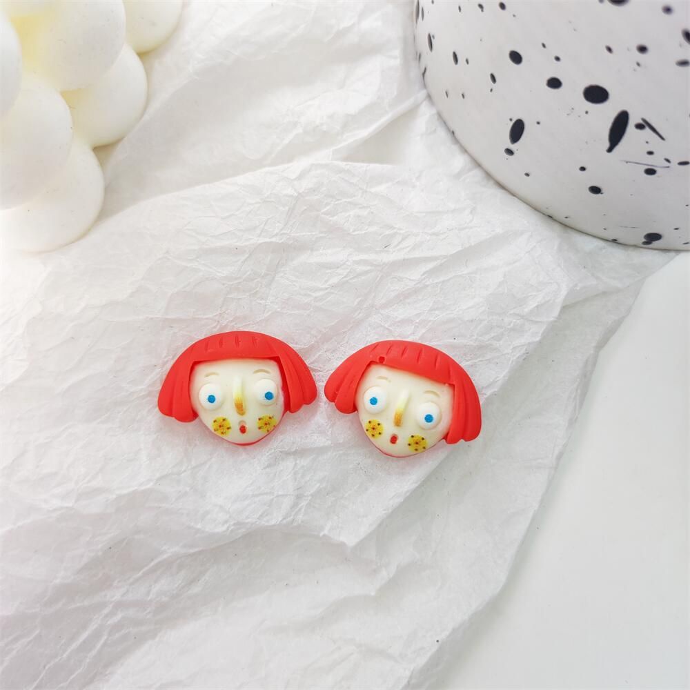 Bông tai hình hoạt hình 3D bằng nhựa dễ thương vui nhộn cho nữ