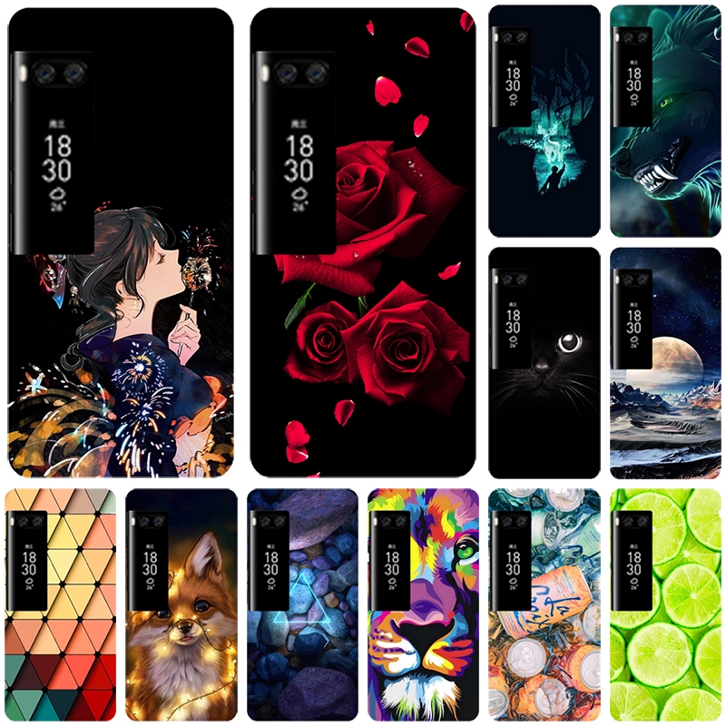 Ốp điện thoại TPU mềm in hình mèo và hoa dễ thương cho Meizu Pro 7 Plus / Pro7plus Pro7