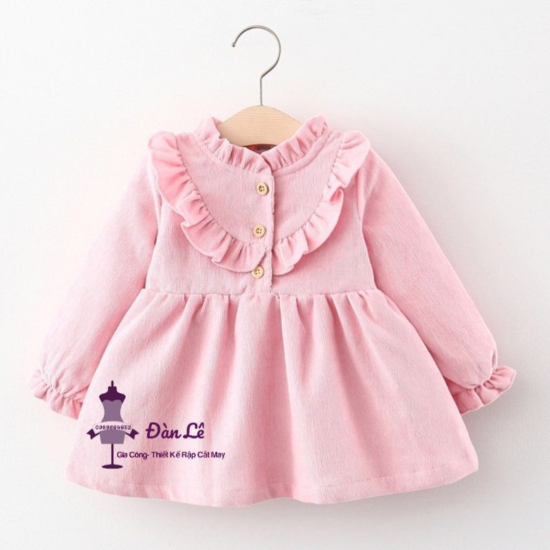 1019_Rập giấy cắt may áo dạng váy babydoll cho bé gái (1-12t)