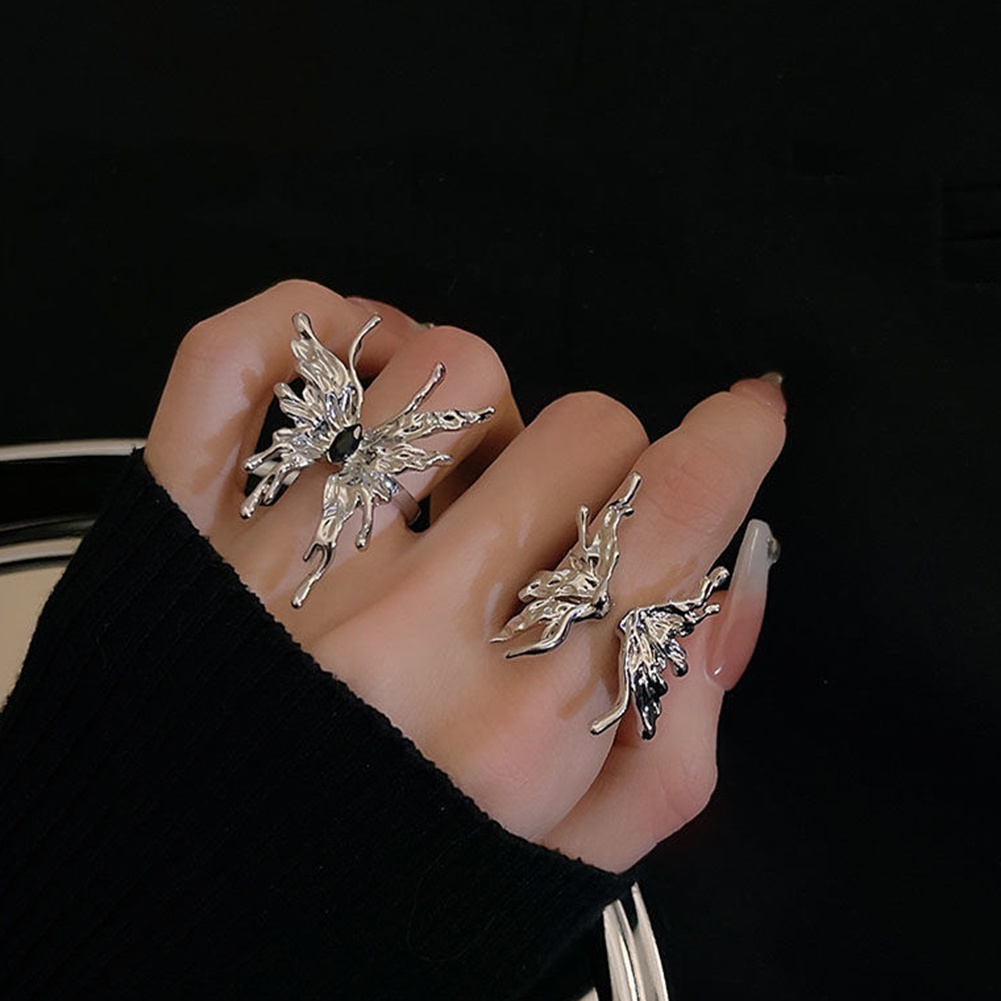 Nhẫn Hở Chạm Khắc Hình Bướm Thời Trang Cho Nữ