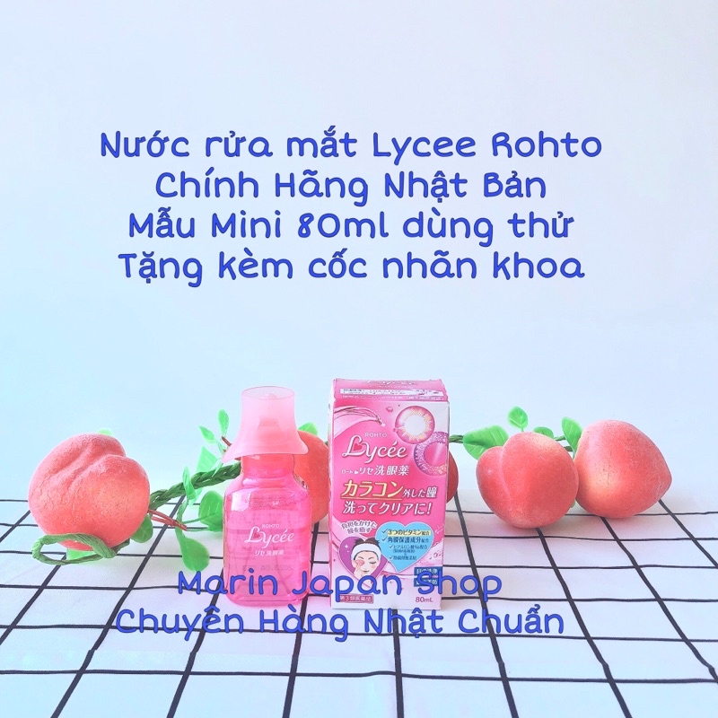 Nước rửa mắt cấp ẩm, làm sạch mắt, dưỡng mắt Lycee Rohto Nhật Bản