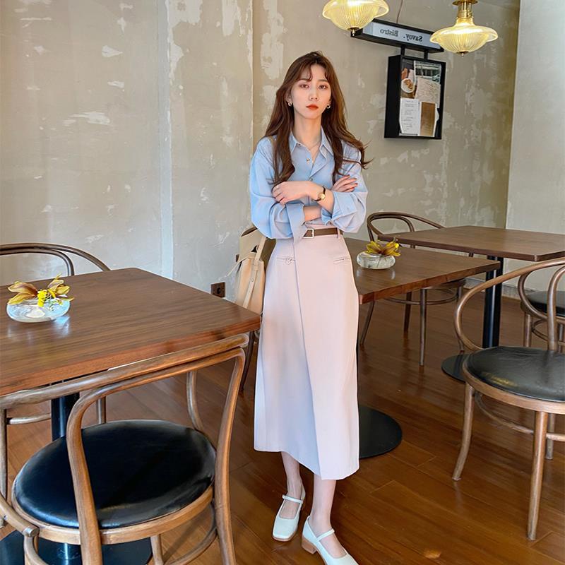 Set Áo Sơ Mi Dài Tay + Chân Váy Thời Trang Dành Cho Nữ