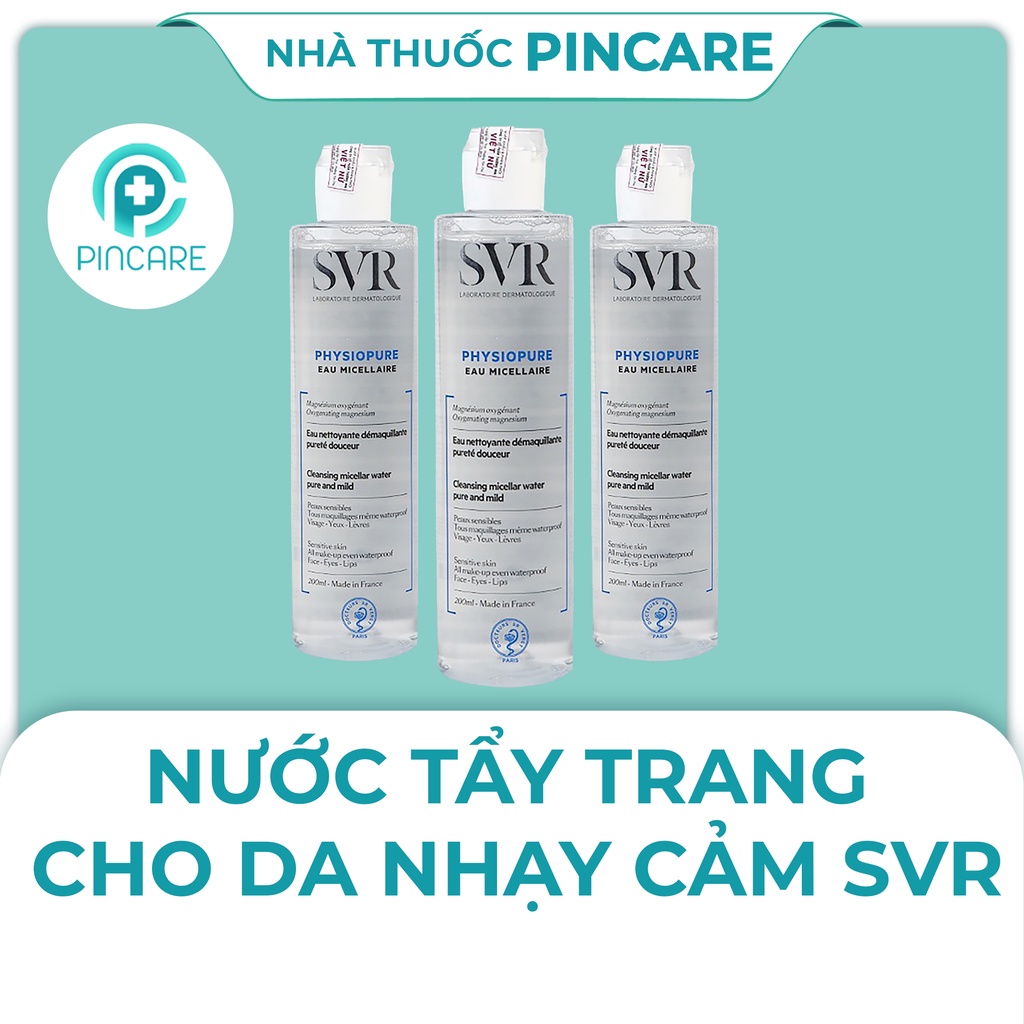 Nước tẩy trang cho da nhạy cảm SVR Physiopure Eau Micellaire - Hàng chính hãng - Nhà thuốc PinCare