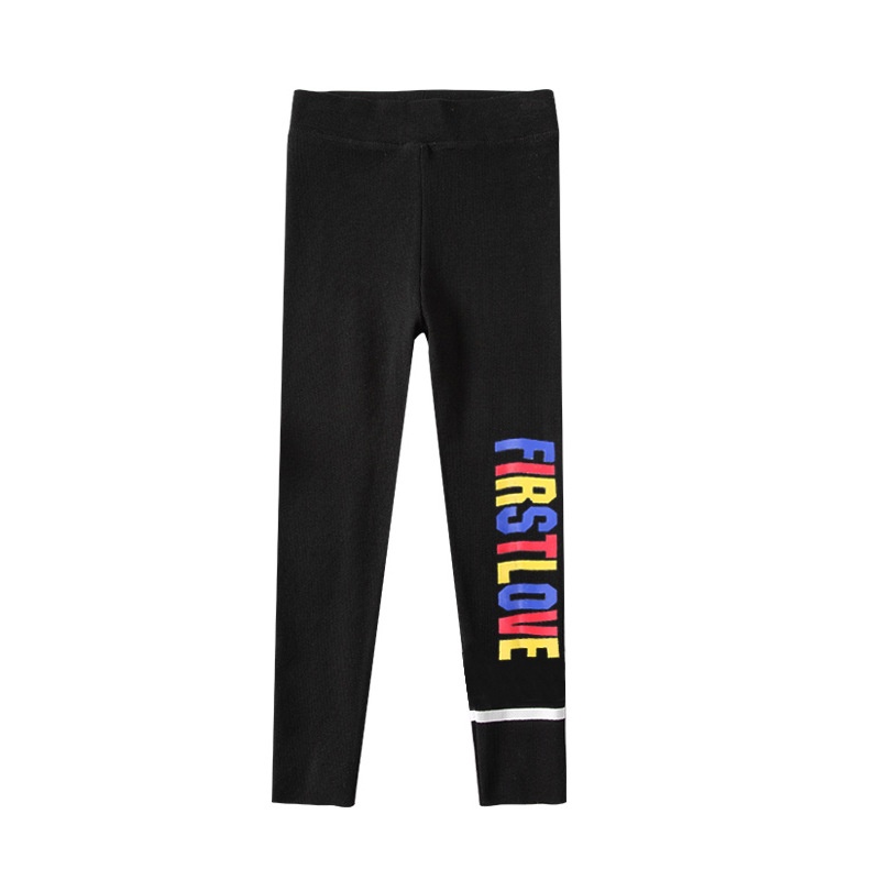 Quần Legging Dài Ôm Dáng In Chữ Tiếng Anh 100-160cm Thời Trang Cho Bé Gái