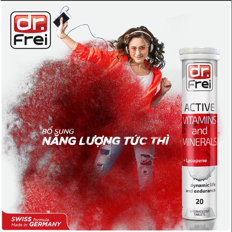 Combo Tinh Thần Viên Sủi Dr. Frei Active Vitamin  và Magnesium