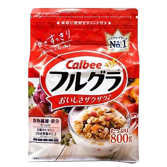 Ngũ Cốc Sấy Khô Vị Trái Cây Calbee Đỏ Nhật Bản 800g