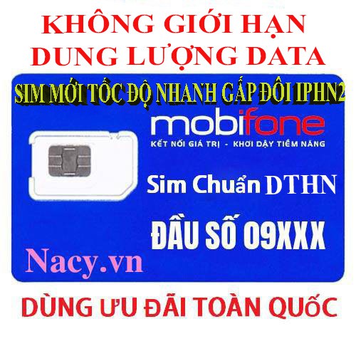 Sim Mobifone 4G [ DTHN ] MAX KHÔNG GIỚI HẠN DUNG LƯỢNG DATA DÙNG TOÀN QUỐC