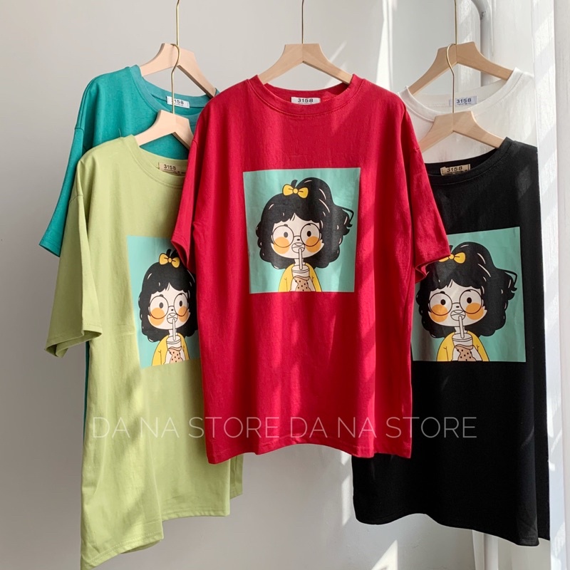 Áo thun nam nữ form rộng in hình chibi