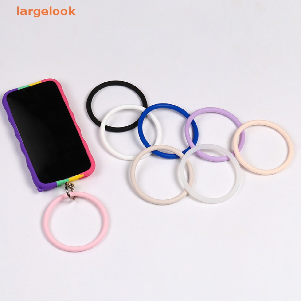 Vòng Đeo Tay Silicon Màu Trơn Chống Rơi Chống Thất Lạc Có Móc Khóa Cho Điện Thoại