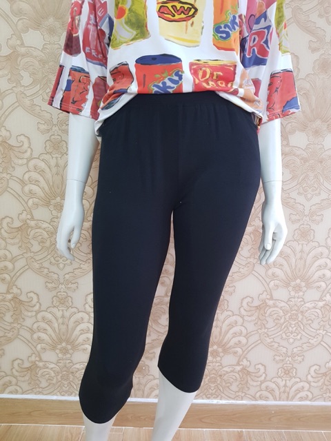 Quần legging big size thun lỡ đưn trơn túi to size lớn 80-110kg
