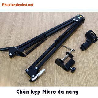 Chân micro kẹp bàn cho mic thu âm