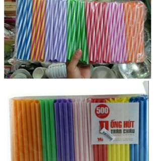 1 bịch ống hút trà sữa nhiều màu