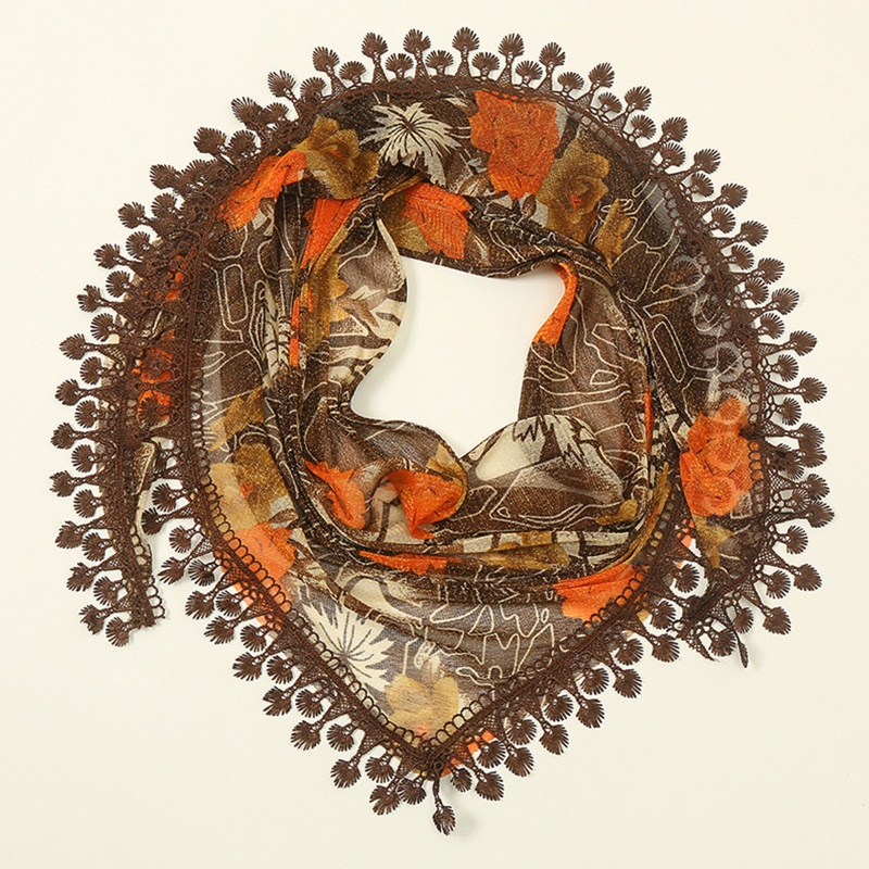 Khăn Choàng Cổ Có Tua Rua In Họa Tiết Hoa Phong Cách Bohemian