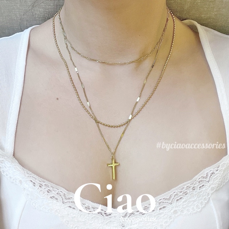 [HOẢ TỐC 1H] Dây chuyền/ Vòng cổ titan không gỉ thiết kế 3 lớp trendy cá tính Hiroshima Ciao
