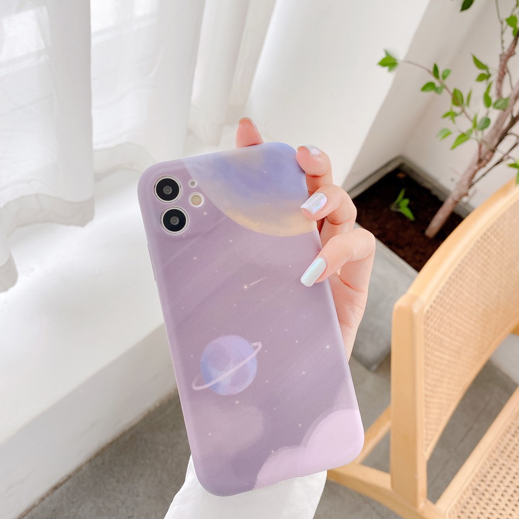 Ốp điện thoại mềm kiểu tranh sơn dầu hình gấu/LOVE/bướm/trời xanh cho Cute Space Case for iPhone 12 Pro Max 12 Mini LOVE Fireworks Cloud Space Blue Sky Watercolor Oil painting Case for iphone 11 11Pro Max XS Max XR XS 7 8 Plus Matte Graffiti Soft INS Case