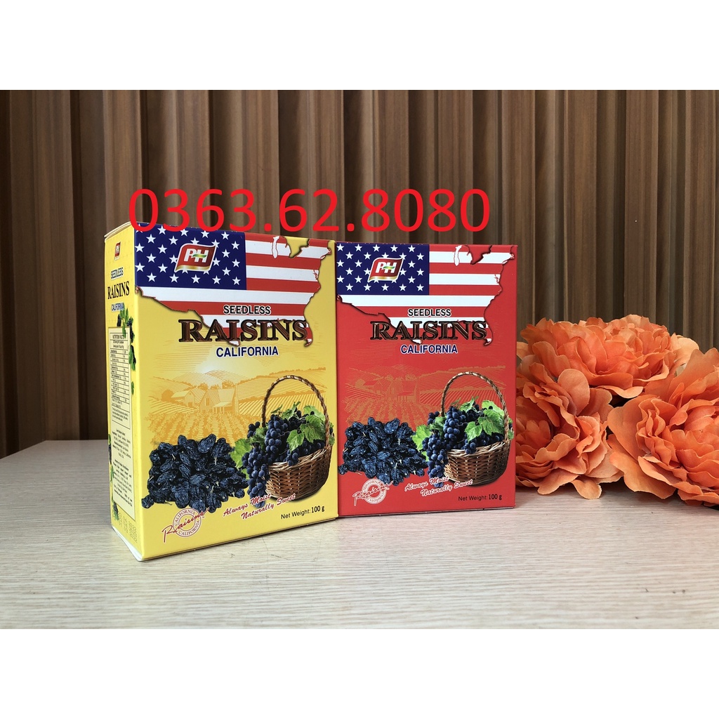 Nho khô Raisins California 100g HÀNG TẾT 2023