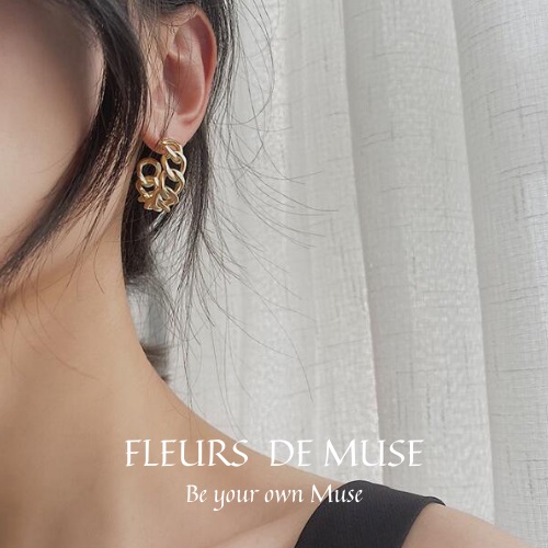 Khuyên tai tròn kiểu dáng cá tính Fleurs de Muse