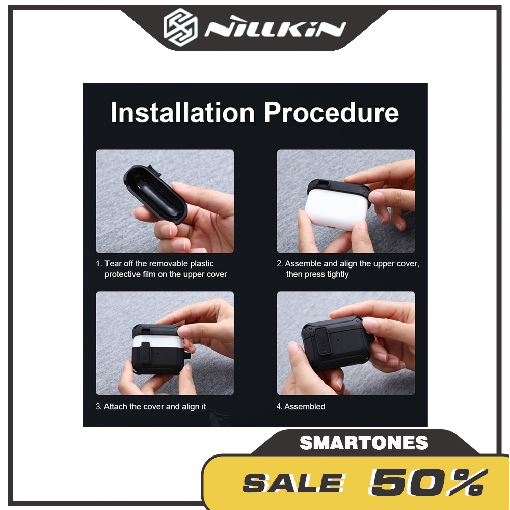 Case đựng tai nghe Airpods Nillkin Bounce cho Airpods1/2/3 & Pro chống sốc