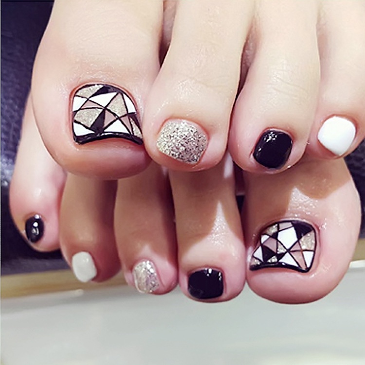Set 24 Móng Chân Giả Trang Trí Nghệ Thuật