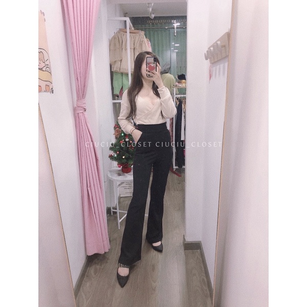 Quần Tây Loe Siêu Tôn Dáng 2 Túi Chất Vải Đẹp Full Size (Sẵn)