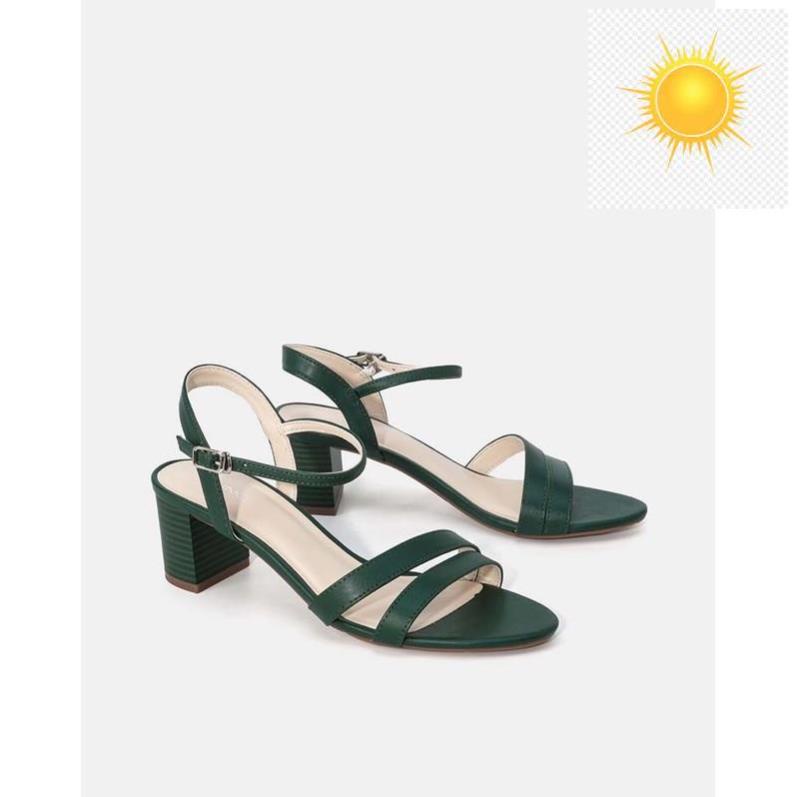 Giày sandal JUNO cao gót quai ngang sang trọng 5cm ( chất da cao cấp ) - hàng chính hãng