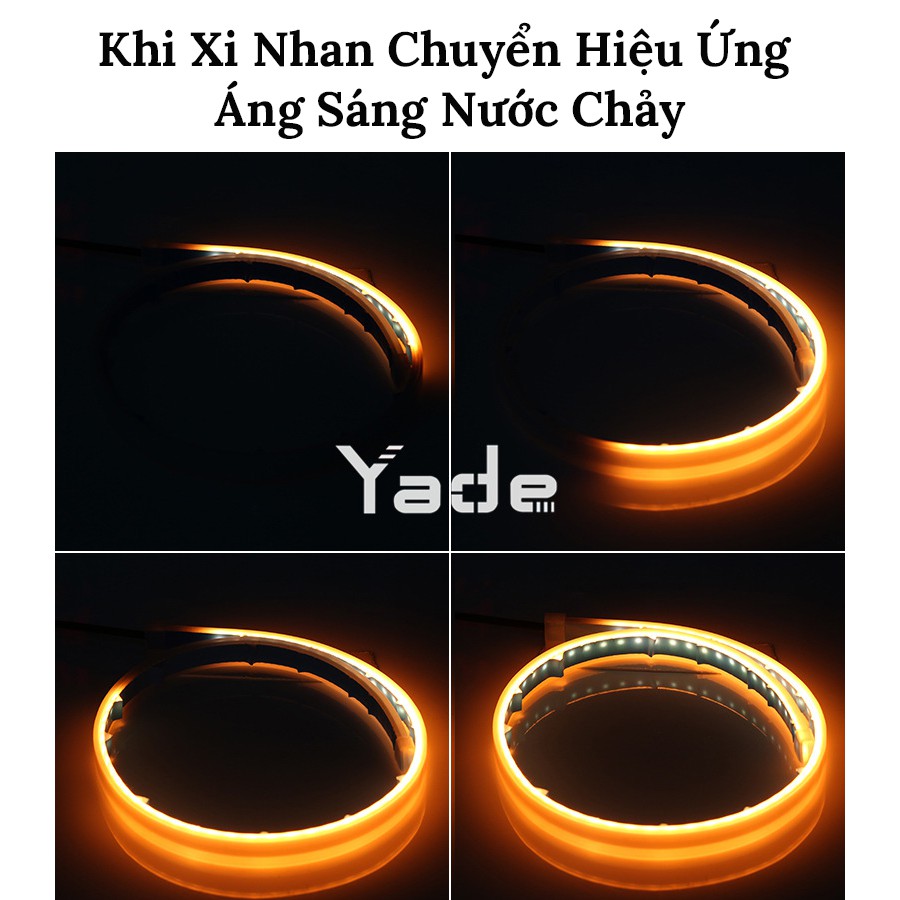 Dây Đèn Led Mí Ô Tô -Tích Hợp Xi Nhan Nháy Đuổi 30cm 45cm 60cm Silicon Chống Nước - Bộ 2 Dây