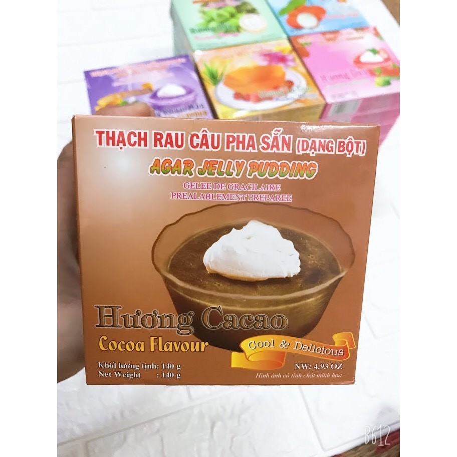 Bột Thạch Rau Câu Pha Sẵn KONNYAKU và AGAR JELLY PUDDING Hộp 140g Đủ Vị