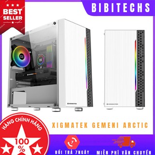 [Chính hãng] Vỏ case xigmatek Gemini Arctic ⚡ Freeship ⚡ case máy tính Mid tower, kèm dải led RGB - BiBiTechs