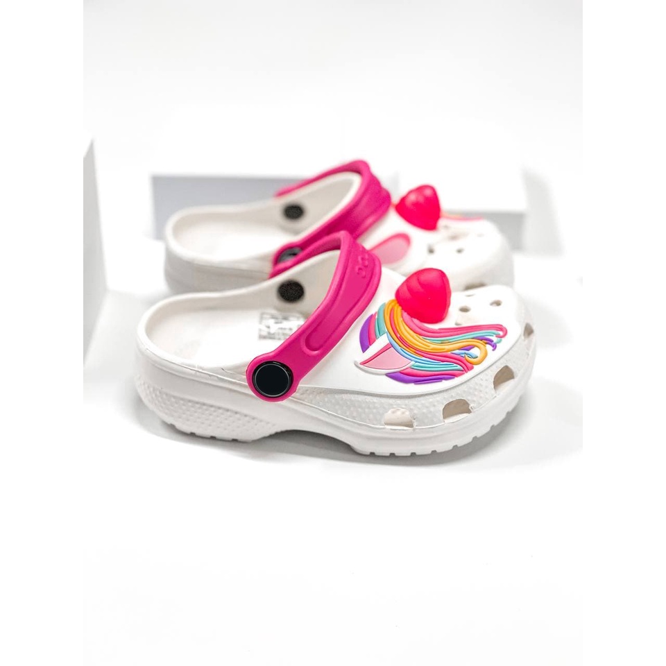 Giày Dép Cross Trẻ Em Classic Clog Pony Light Size C7 Đến J3 - Tặng 6 Jibbizt - Sấu Vui Vẻ