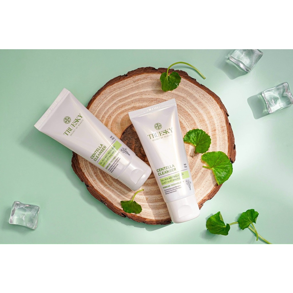 Sữa Rửa Mặt Ngăn Ngừa Mụn Chiết Xuất Rau Má Dạng Gel – Truesky Centella Cleanser 50g