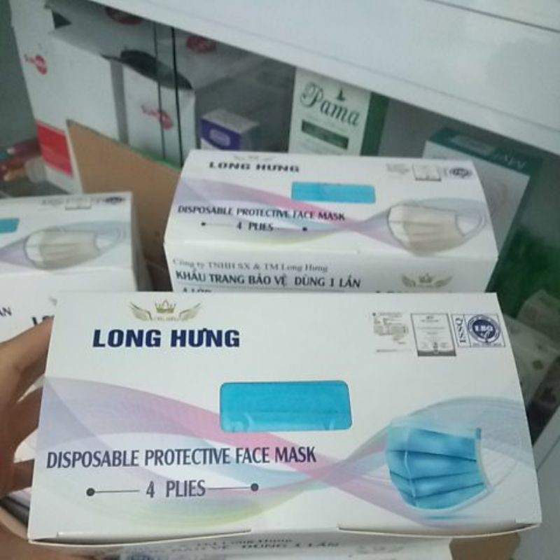 Khẩu Trang Y Tế Long Hưng 4 lớp - Hộp 50c