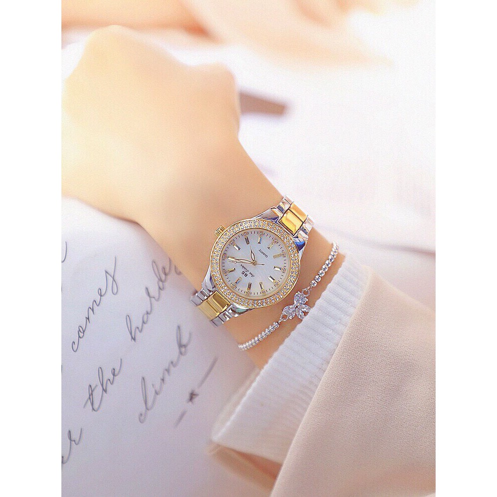 Đồng hồ nữ cao cấp chính hãng hiệu BS đính đá