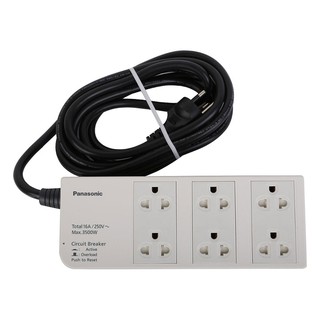 Ổ Cắm Có Dây, 6 Ổ Cắm 3 Chấu, Dây Dài 3m WCHG2836 - PANASONIC (Hàng Chính Hãng)